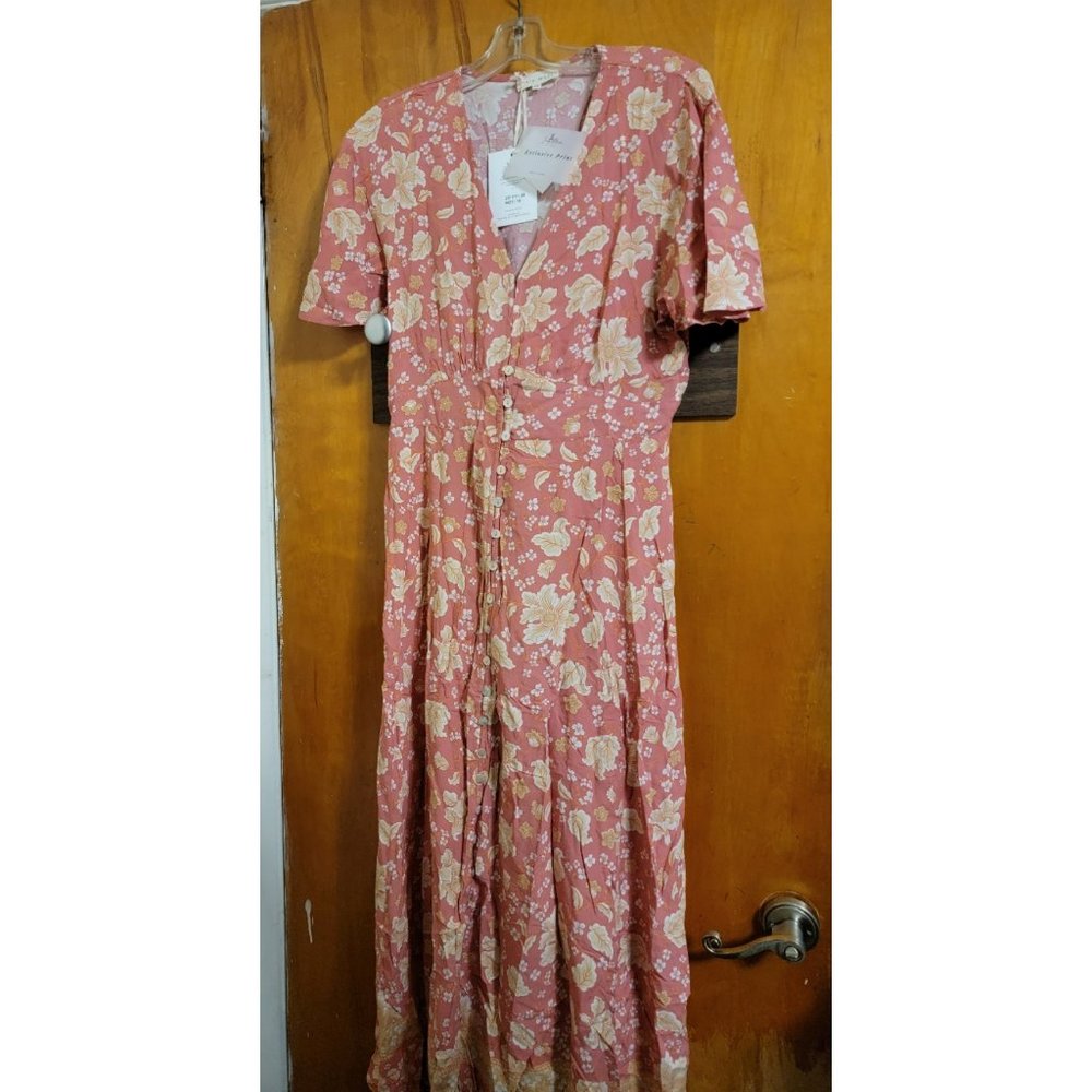 Iris Maxi Pink Floral Boho Dress